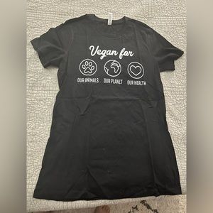 Vegan for…tshirt size 2XL, black with white writing